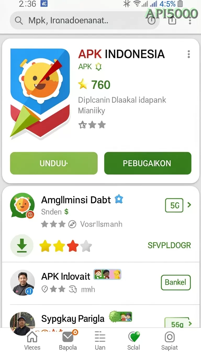 Galeri pratinjau visual api5000 build APK resmi terbaru